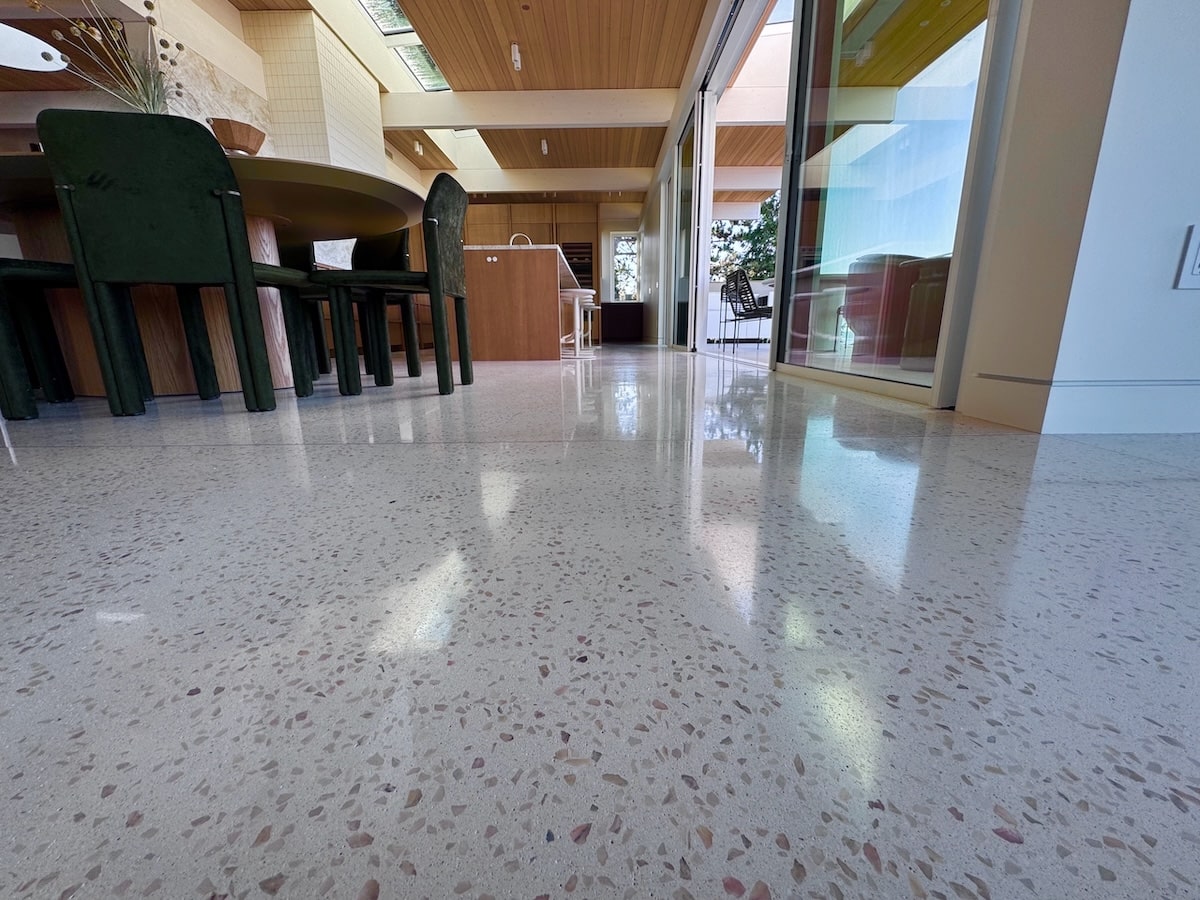 Residential terrazzo floor by Stone Design.