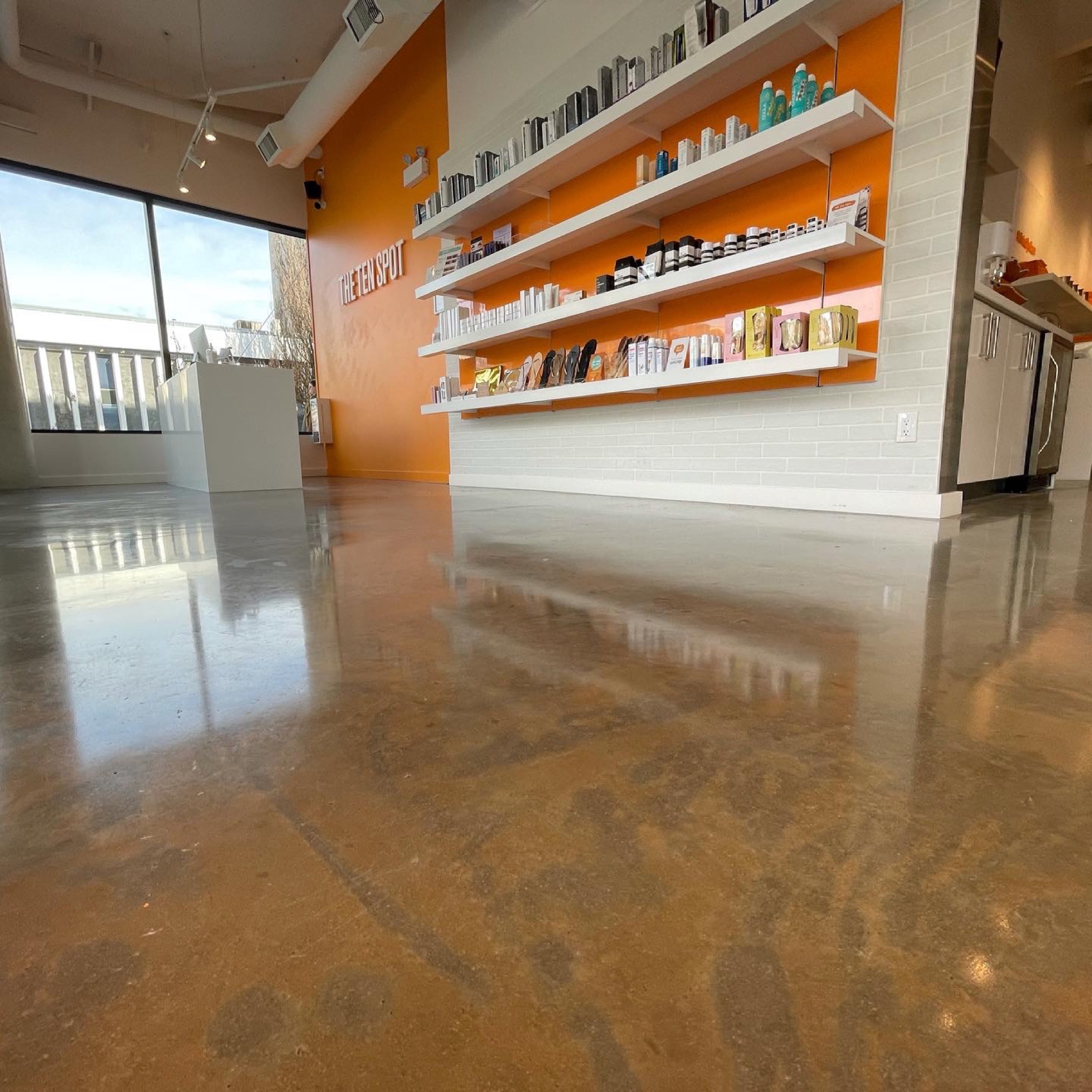 Polished concrete floor by Stone Design.
